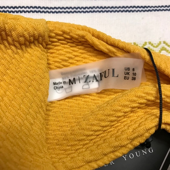 ZAFUL Yellow Bee Ribbed High-Cut Bikini Bottom - Picture 4 of 7